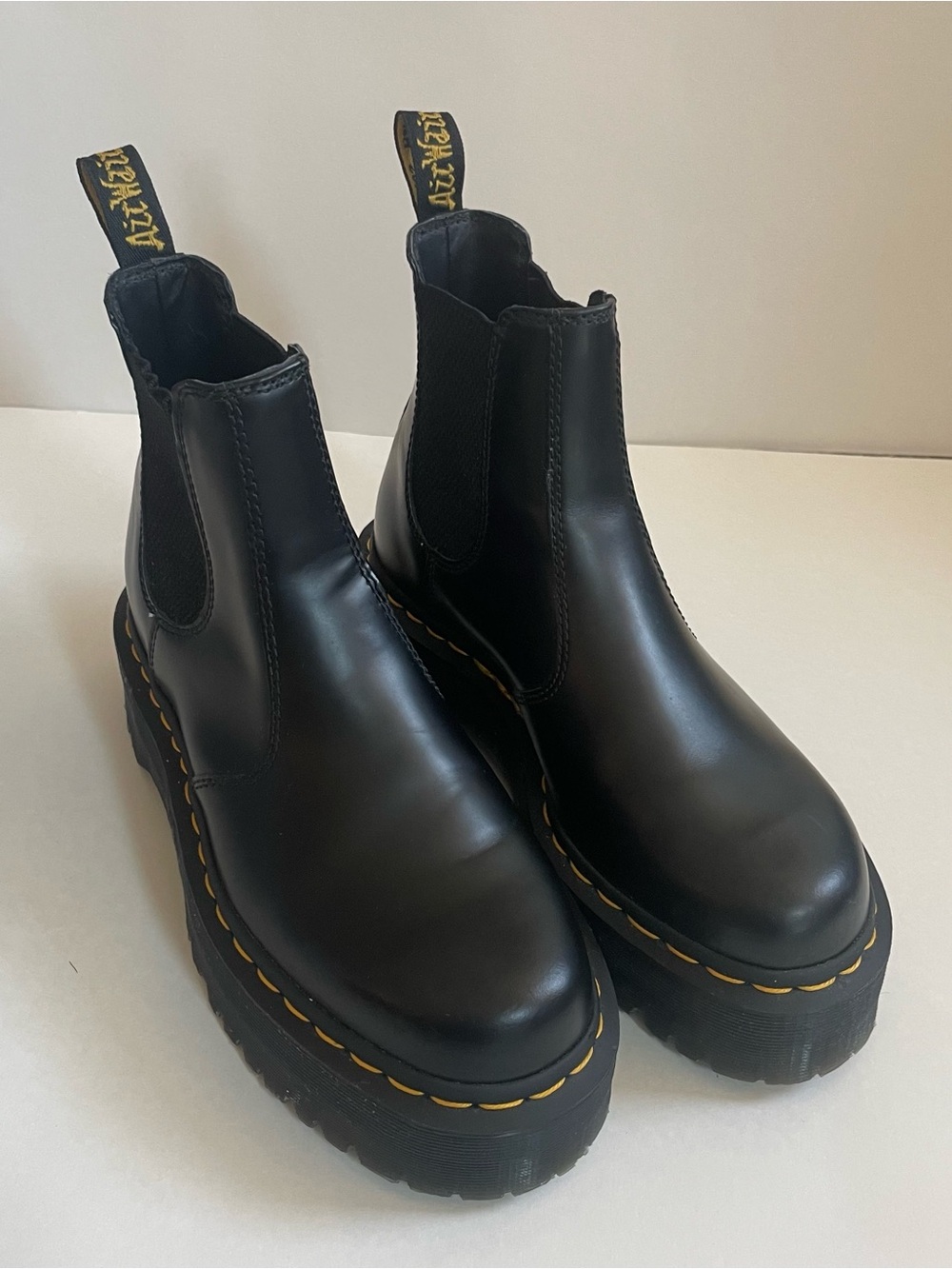 Dr. Martens 2976 Black Leather Chelsea Platform Boots